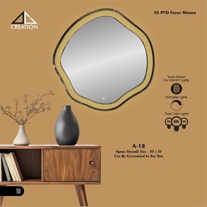 A Sophisticated Upgrade For Any Room This Hammer Finish SS 304 PVD <b>Mirror</b> <b>Frame</b> Blends Artistic Design With Industrial Strength - Product Image 5