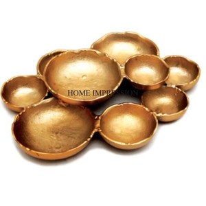 Centros de Mesa y Decoración para Bodas y Fiestas en Villas Más Demandados, Artículos para Servir Comida y Otros, Cuencos Elegantes Chapados en Oro - Product Image 3