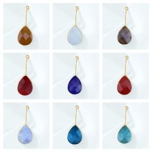 Poire Forme Suisse Bleu Topaze Gemme À Facettes 8x12 MM Charme DIY Pendentif-925 Argent Dangle Charm-Bijoux En Gros - Product Image 2