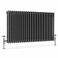 Radiateur décoratif en acier à colonnes horizontales triples AVONFLOW Anthracite pour chauffage central