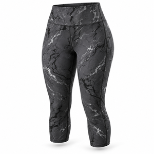Way Stretch Design Lightweight Construction Comfortable Waistband Women <b>Capri</b> <b>Legging</b> Featuring Soft Polyester Material Four - Product Image 1