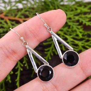 Bijoux pour femmes Boucles d'oreilles en argent style bohème Bijoux en argent sterling 925 Smoky Topaz Gemstone Trending Boucles d'oreilles faites main Cadeau - Product Image 2
