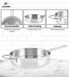 Premium 3-Piece 18/10 Stainless Steel Fry <b>Pan</b> <b>Set</b> High Quality Construction - Product Image 3