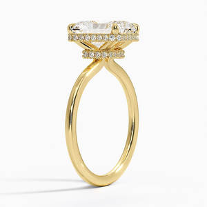 Tendencia 1ct Lab Grown Diamond Radiant Cut 14K Oro sólido Oculto Halo Anillo de compromiso Joyería para hombres y mujeres al mejor precio - Product Image 2