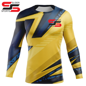 เสื้อ Rash Guard แขนยาวพิมพ์ซับลิเมชันขนาดปกติและโลโก้ตามสั่ง - Product Image 4
