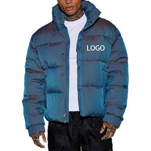 Men's Stand Collar Canvas Puffer <b>Jacket</b> with Custom Logo Latest Design <b>Padded</b> Bubble <b>Jackets</b> for Adults on Sale - Product Image 6