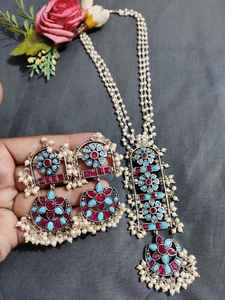 Ensemble de colliers en argent oxydé exclusif pour femmes, style vintage, colliers traditionnels indiens, vêtements de fête, bijoux Navratri - Product Image 6