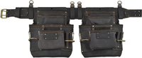 Outils de charpentier en cuir huilé avec bretelles rembourrées, ceinture de charpentier avec bretelles et pochettes, double en gros