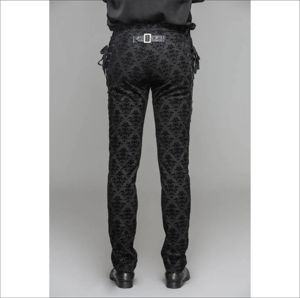 Pantalon cargo pour homme Cyber Gothic, denim foncé, écologique, respirant, taille mi-haute, détail ruban, décontracté, fête, streetwear, hip - Product Image 5