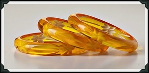 Brazaletes de Resina Acrílica con Diseño Geométrico Vintage para Mujer, con Diseño Marmoleado - Product Image 4