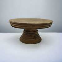 Personnalisé moyen Antique Vintage ferme manguier bois sculpté à la main écologique Dessert gâteau présentoir mariage pilier ensemble