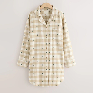 <span class=keywords><strong>Camicia</strong></span> <span class=keywords><strong>da</strong></span> <span class=keywords><strong>Notte</strong></span> 100% Cotone per Donna, Pigiama a Maniche Lunghe, <span class=keywords><strong>Camicia</strong></span> <span class=keywords><strong>da</strong></span> <span class=keywords><strong>Notte</strong></span> in Flanella Organica con <span class=keywords><strong>Bottoni</strong></span> - Product Image 4