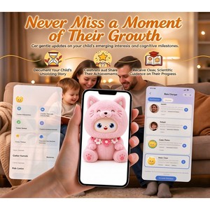 Peluche de chat rose personnalisée, jouet interactif électronique intelligent avec IA parlante, animal en peluche pour enfants, cadeau d'anniversaire, vente en gros - Product Image 5