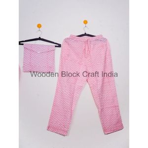 Conjuntos de pijama de algodón suave con estampado de bloques a mano de algodón Floral de manga larga para mujer ropa de verano para dormir para uso diario Conjunto de pijama - Product Image 3