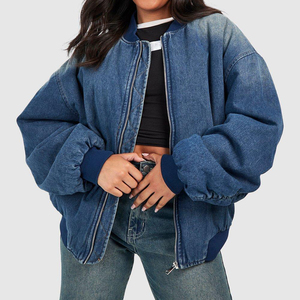 Nouvelle veste en jean de style personnalisé 2024 veste à manches longues pour femmes veste de bombardier en jean pour femmes de printemps conception entretenue OEM pour femmes - Product Image 5