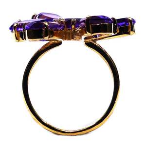 Anillo de amatista de Plata de Ley 925 estilo clásico chapado en oro para bodas y fiestas - Product Image 4