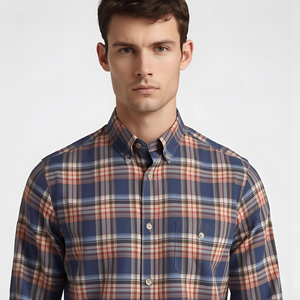 100% coton léger fil teint tissu respirant lavé été hommes chemises Anti-boulochage Anti-rides 155 GSM - Product Image 2