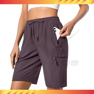 Outdoor Athletic Women's Lightweight <b>Hiking</b> Cargo <b>Shorts</b> Ladies Sport Summer Casual Quick Dry Athletic <b>Shorts</b> Zipper Pockets - Product Image 3