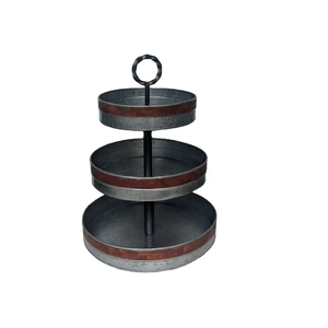 แท่นวางเค้กโลหะชุบสังกะสีทรงกลมอุปกรณ์บนโต๊ะอาหารขนมหวานขนมหวานขนมหวานสไตล์ที่ยั่งยืนชุดที่ดีที่สุดบรรจุอินเดียจำนวนมาก - Product Image 5