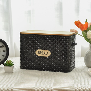 Caja de pan azul polvoriento, azul claro, cocina moderna, Panero de metal, fuente de "pan" de escritura, minimalista, al por mayor. - Product Image 4