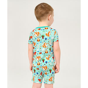 Ensembles de pyjamas à manches courtes d'été pour tout-petits en tissu viscose de bambou tricoté - Product Image 5