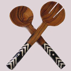 Fabuleux ensemble de cuillères à salade en bois d'acacia avec serveurs, royal meilleur Design, grand ensemble de cuillères à poignée en bois - Product Image 4