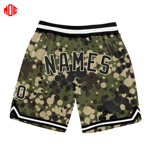 Short de basket-ball OEM authentique en polyester de haute qualité camouflage personnalisé noir-beige sublimation impression camouflage mi-haute visibilité - Product Image 1