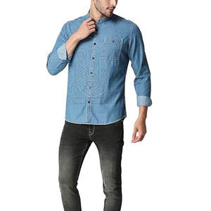Chemise en jean pour homme, vêtement de mode, respirante, 100% coton, séchage rapide, personnalisable, vente chaude, taille personnalisée - Product Image 4