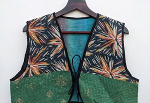 Kediya mujer invierno algodón Kantha hecho a mano Floral Vintage acolchado bordado transpirable Chaqueta de punto moda Top tejido - Product Image 2