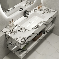 Miroir LED mural moderne pour table de toilette, double couche, résistant à l'eau, écologique, garantie 5 ans, en céramique, pour hôtel
