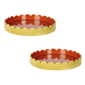 Bandeja de servicio de laca de madera redonda elegante, plato de Decoración de mesa festoneado de alta calidad para el hogar, venta al por mayor de Hotel de Vietnam - Product Image 2