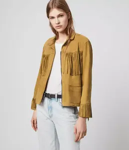 Chaqueta de Cuero Genuino para Mujer, Estilo Motero Acolchado, Transpirable, a la Moda, para Looks Casuales y Formales - Product Image 4