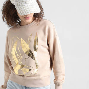 Sudaderas de Forro Polar Extra Grandes con Hombros Caídos para Mujer, Estilo Invernal, Lavado Ácido, Bordado 3D, Tela de Rizo, Logotipo Frontal - Product Image 1