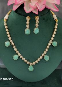 Trendy Mehandi Polki <b>Necklace</b> SKU-520 <b>B</b>-5 - Product Image 4