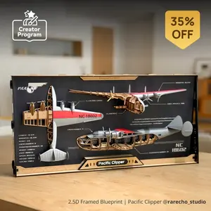 Maqueta Pre-Ensamblada Pacific Clipper 2.5D con Marco, Modelo ZE002 - Product Image 5