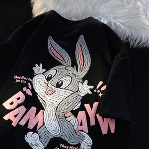 Camiseta Extra Grande de Algodón 100% de Alta Calidad Hecha a Medida, Camiseta de Mujer con Bordado Personalizado y Estampado Urbano - Product Image 4