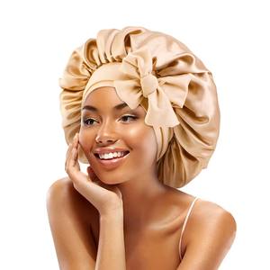 Wholesale Trendy DST Satin <b>Bonnet</b> with Embroidery or Print Reversible Double Layer Hair Wrap Adjustable Band Sorority <b>Sleep</b> Cap - Product Image 5