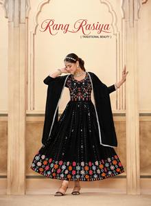 Magnifique costume Anarkali en faux georgette, style évasé, tissu de qualité supérieure, tenue ethnique tendance pour femmes - Product Image 2