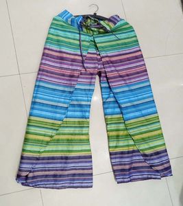 Algodón Tie-Dye Palazzo Pant Boho Hippie Cintura elástica Tamaño libre Pantalón Verano Pantalones de pierna ancha Pantalones de chándal moda Bohemia - Product Image 1