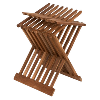 Table basse pliante en teck traditionnel, écologique, imperméable, table d'appoint extérieure légère, table de bistrot pour patio, mobilier de maison