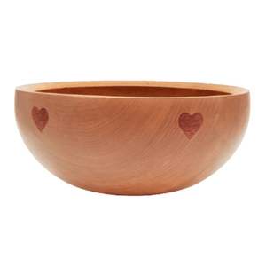 High Quality Eco-Friendly Handcrafted Natural <b>Wooden</b> <b>Salad</b> <b>Bowls</b> with Heart Design Kitchenware for Parties Wholesale Vietnam - Product Image 3