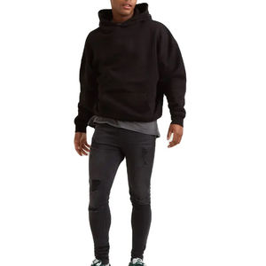 เสื้อฮู้ดแบบสวมหัวโอเวอร์ไซส์สำหรับผู้ชายทรงหลวมสไตล์ลำลองพิมพ์ลายเสื้อฮู้ดลายว่างสำหรับฤดูใบไม้ร่วง - Product Image 6