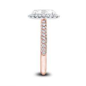 Bague de fiançailles Halo cathédrale en diamant taille ronde pour femme - Product Image 3