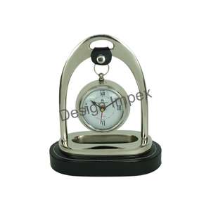Horloge de bureau décorative de haute qualité Horloge de table portable Cadeau souvenir promotionnel Horloge équestre à étrier Décoration de la maison - Product Image 1