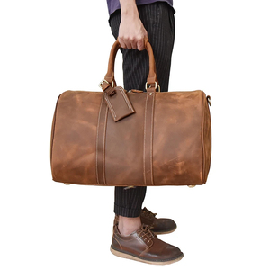 Sac de voyage week-end en cuir véritable grande capacité Morgans Industries, fermeture éclair, sangle réglable, design sport de luxe - Product Image 5