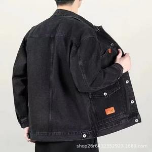 แจ็กเก็ตผ้าฝ้ายสำหรับผู้ชายใหม่ล้างกางเกงยีนส์แจ็กเก็ตผู้ชายผ้าเดนิมระบายอากาศแบบลำลองตามสั่ง - Product Image 2