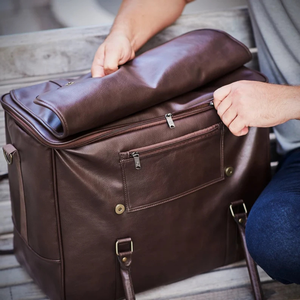 Coller de vino de cuero genuino de lujo personalizado bolsa aislada 6 botellas de vino sostiene portador viaje Picnic eventos al aire libre bolsa de mano - Product Image 4