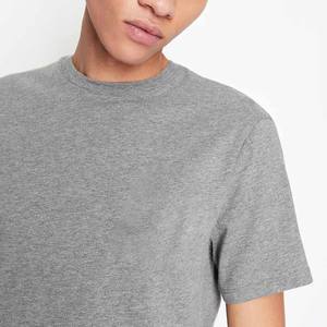 T-shirt personnalisé en mélange de trois tissus gris chiné pour homme, coupe ample, coupe régulière, avec impression de logo de marque, t-shirts personnalisés de couleur - Product Image 1