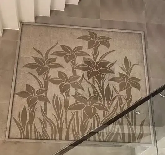 새겨진 대리석 벽 패널 꽃 디자인