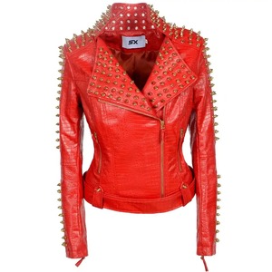 Chaqueta de cuero con remaches Steampunk Rock para mujer, ropa informal corta ajustada, bordado gótico, abrigo de locomotora de cuero Pu para mujer - Product Image 5